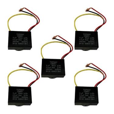 Imagem de 5X Capacitor Partida 3 Fios 3Uf + 4,5Uf - 250V - Quadrado - Chipsce