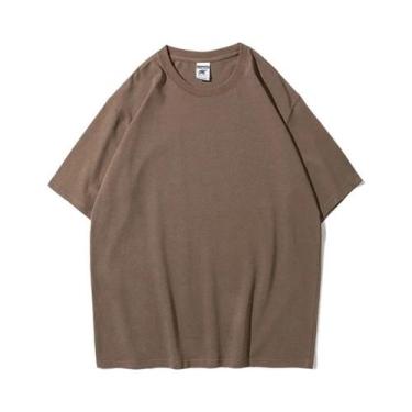 Imagem de Camiseta Masculina Oversized De Algodão 9.9oz, Alta Qualidade, Manga C