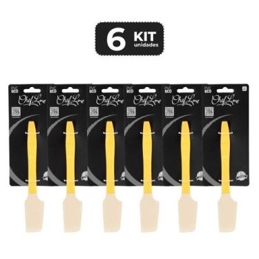 Imagem de Kit 6 espatula raspadora de silicone e abridor lata 18cm - Chef Line