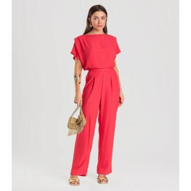 Imagem de Calça Feminina Pantalona Dianna Vermelho, P, Vermelho