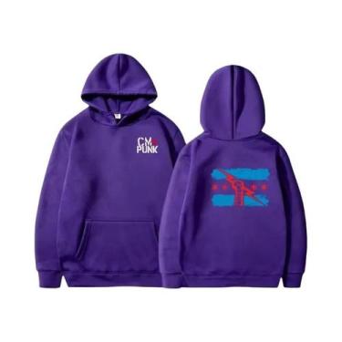 Imagem de Moletom Masculino CM Punk Com Capuz, Estampa De Moda Outono Inverno, C