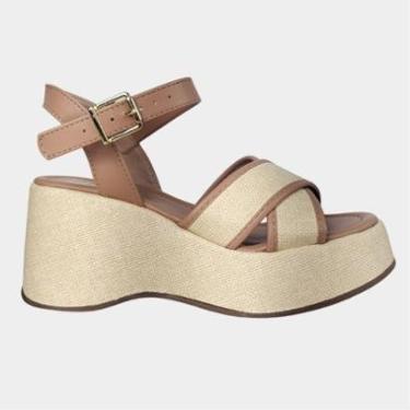 Imagem de Sandália Plataforma Badalona Anabela Feminina Confortável-Feminino