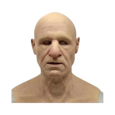 Imagem de Máscara Realista De Homem Careca Vintage Para Adultos, Máscara Branca 