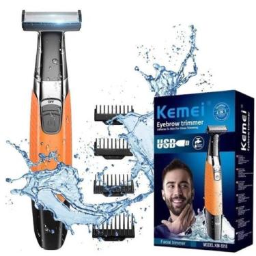 Imagem de Kemei 1910 Aparador 4 em 1 Recarregável USB Barba Cabelo Nariz entrega