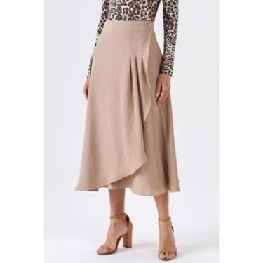 Imagem de Saia Midi PKS Pareô Bege-Feminino