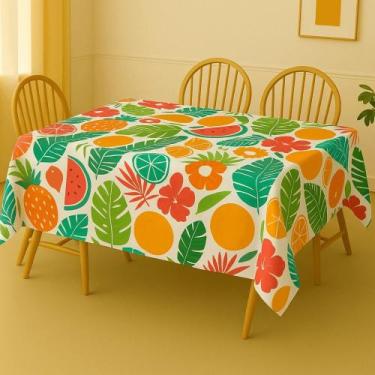 Imagem de Toalha De Mesa Elite Tropical Peça Pronta 1,38x2,20m Vinil - Plast.co