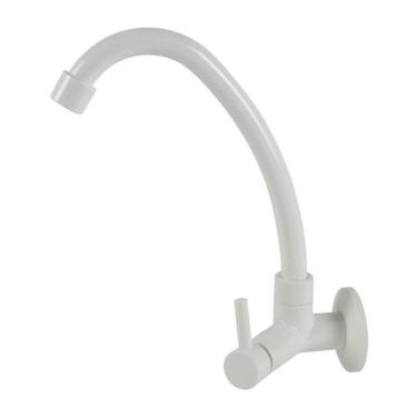 Imagem de Torneira Cozinha Parede Higo ABS - 2060 W60 Bica Alta 1/4 Volta Branco