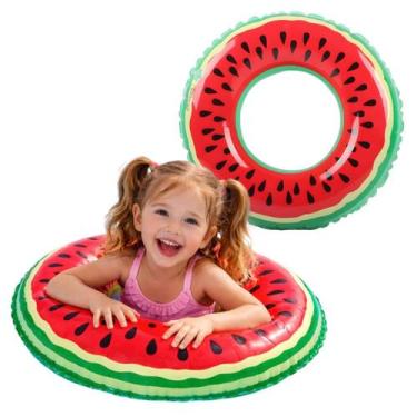 Imagem de Boia Infantil Melancia Redonda Flutuante Piscina Praia 53cm - Wellmix