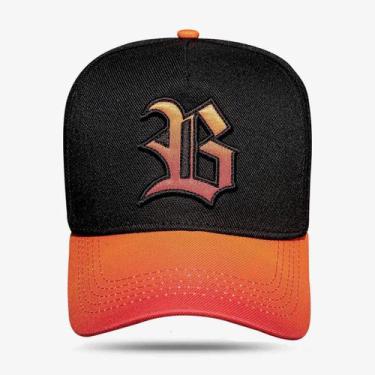 Imagem de Boné Blck Brasil Snapback Aba Degradê -, Laranja, Vermelho, Unico