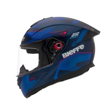Imagem de Capacete Feminino Bieffe B12 Avant Rosa Moto Aerofolio, Azul Rosa, 56