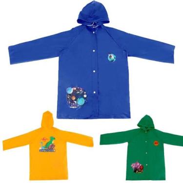Imagem de Capa de Chuva Resistente Infantil com touca Ajustável para Menino Tama