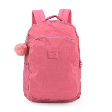 Imagem de Mochila Grande Crinkle UP4YOU com Chaveiro Pompom, Salmão