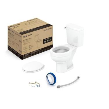 Imagem de Kit de Bacia com Caixa Acionamento Lateral Assento PP com Queda Amorte