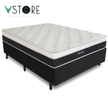 Imagem de Cama Box Casal + Colchão Molas Ensacadas Dallas D33 138x188x58cm Vária