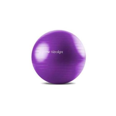 Imagem de Bola Pilates Roxa 65cm Hidrolight C/ Bomba - Exercícios, Yoga e Fisiot