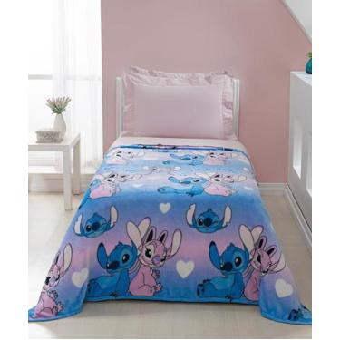 Imagem de Manta Cobertor Infantil Stitch And Angel Namorados Disney - Cama Solte