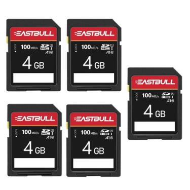Imagem de Cartão SD EASTBULL 4GB Classe 10 U1 V30 com 5 mini capas, pacote com 5
