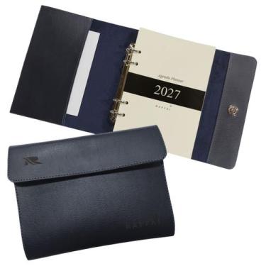 Imagem de Agenda Planner 2027 122-R Personalizada Raffai Couros, Azul Escuro