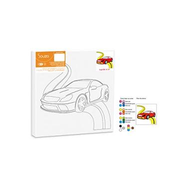 Imagem de Souza & Cia, Tela De Pintura Riscada, 30cm X 30cm, Desenho: Carro 2 VM (Ref: 8158)