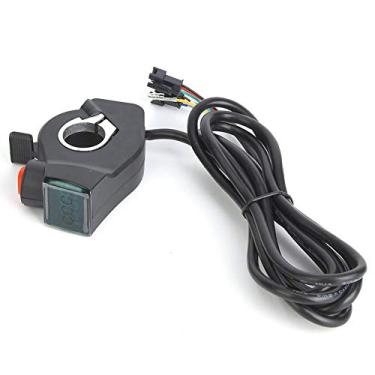 Imagem de Keenso E-Bike Conjunto de controle de acelerador de polegar universal com alavanca de acelerador e polegar com visor LCD, interruptor digital de voltagem da bateria para veículos elétricos