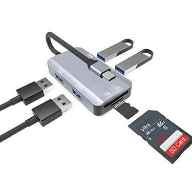 Imagem de Adaptador USB C para USB 3.0 6 em 1 Hub SD Micro SD Adaptador para MacBook Air / MacBook Air / Google Pixel