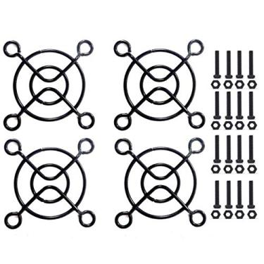 Imagem de Grade para ventilador Easycargo 4 peças 30 mm 30 mm preto com parafusos (30 mm)