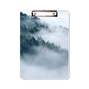 Imagem de Fog Forest Mountain Sky Cloud Prancheta para escrever placa A4
