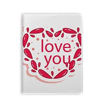 Imagem de Diário de capa macia para caderno Dia dos Namorados Coração Rosa Love You