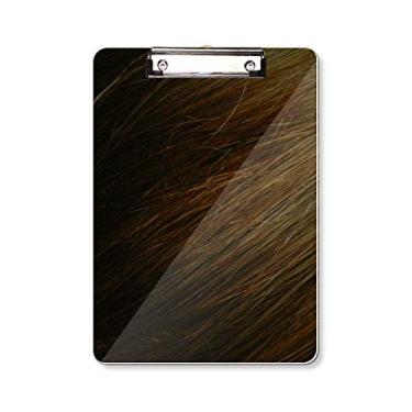Imagem de Padrão de cabelo liso marrom escuro prancheta pasta bloco de escrita placa de suporte A4