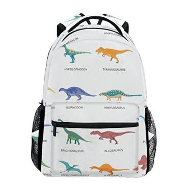 Imagem de Linda mochila escolar de unicórnio para meninos e meninas, Dinosaurs, One Size