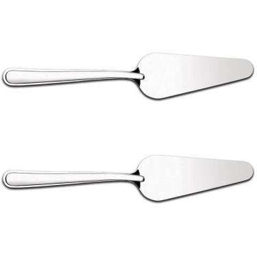 Imagem de Kit 2 Espátulas para Cortar Bolo Pá Cortador de Fatia Pizza Inox Taumer
