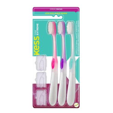Imagem de Escova Dental Clear Extreme Kess Belliz C/3