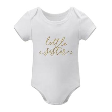 Imagem de SHUYINICE Macacão infantil engraçado para meninos e meninas macacão de uma peça premium para recém-nascidos, body para bebês e irmãs, Branco, 0-3 Months