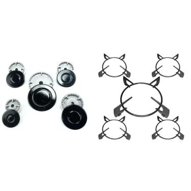 Imagem de Kit Queimador+Espalhador Para Fogão Cooktop Fischer 5 Bocas
