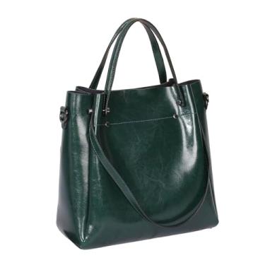 Imagem de Bolsa de mão de couro legítimo para mulheres, bolsa de ombro, tote messenger hobo bag, pasta com alça ajustável (F)