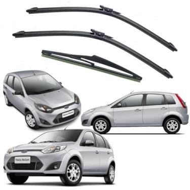 Imagem de Kit 3 Palheta Limpador Parabrisa Silicone Chuva Fiesta New Fiesta1996 Á 2019 (Fiesta Ano 2011 á 2014)