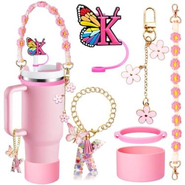 Imagem de Stanley Conjunto de acessórios de copo 6 peças para 850 g e 1,134 g, inclui tampa de capa de canudo de iniciais de silicone, bota, alça de alça de garrafa de água, anel de copo de borracha, pingente