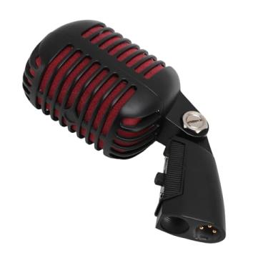 Imagem de Microfone Vintage, Microfone Dinâmico de Estilo retrô, Rack Giratório Com Autotensionamento de Liga de Zinco Microfone Vocal Dinâmico retrô para Festa KTV (BLACK)