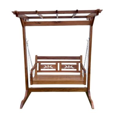 Imagem de Banco Balanço com Pergolado Madeira Peroba Rosa Sudeste Rústico