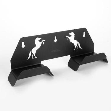 Imagem de Suporte Duplo Porta Rédeas Cabeçada - Cabresto - Aço - Preto - Maxx Di