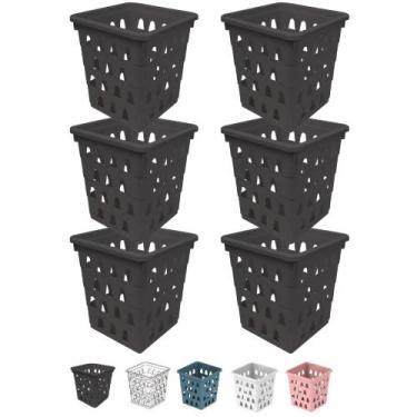 Imagem de Kit 6 Cesto Organizador Multiuso Decorativo Pequeno Quadrado 11x10,5 c