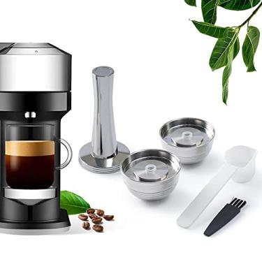 Imagem de Cápsulas Vertuo da Nes zombo versão atualizada apenas para a cafeteira Vertuo Next para fazer café crema de 230 ml, cápsulas reutilizáveis de aço inoxidável BENFUCHEN para Vertuo Next, 2 cápsulas, 1 adulteração