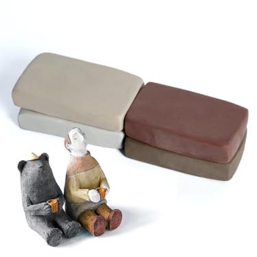 Imagem de Wolwefa Natural Air Dry Clay, 4 Colors Modeling Clay, 2.2LB Pottery Clay, Low Fire Pottery Clay, All-Purpose Clay Ideal for Beginners and Experienced Sculptors, 8.8OZ per Colors