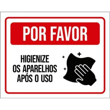 Imagem de Kit 3 Placas Academia Higienize Aparelhos Após Uso