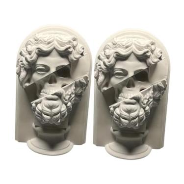 Imagem de Generic Estátua de busto grego, estatueta de escultura, figura de gesso, estátua de grego para sala de estar, quarto, estante, ornamentos, 2 Unidades