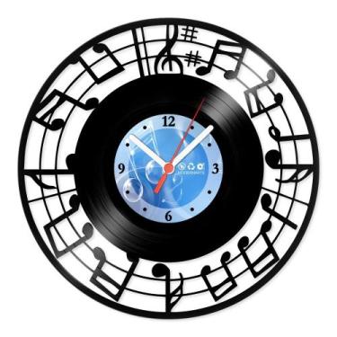 Imagem de Relógio De Parede Disco Vinil Música - Notas Musicais - VMU-037 - Mode