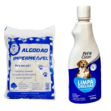 Imagem de Conjunto Limpa Orelhas e Pacotão de Algodão Impermeável 500g para Banh