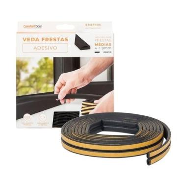 Imagem de Veda Frestas 6mm Vãos Portas E Janelas 6 Metros Preto - ComfortDoor