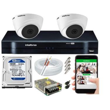 Imagem de Kit Cftv 2 Câmeras de Segurança Intelbras Dome 1.0mp E Dvr Mhdx H.265 