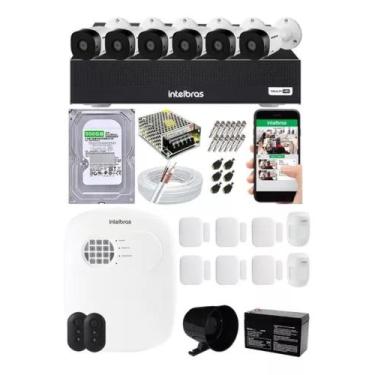 Imagem de Kit Alarme Residencial Sem Fio E Kit Cftv 6 Câmeras Hd 720p - Intelbra